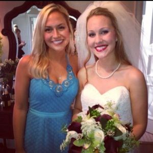 Trina Turk turquoise halter dress